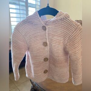 Knitted girl hoodie 9months baby pink in excellent condition